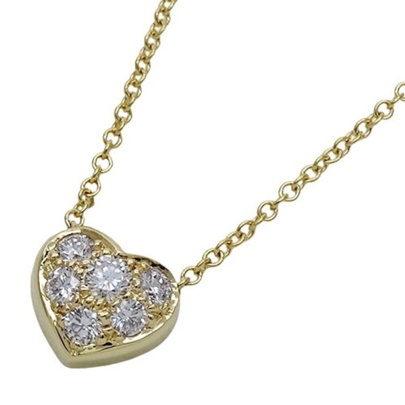 TIFFANY & CO. Pendant Necklace 750YG Diamond Heart Pavé Yellow Gold - Picture 2 of 11